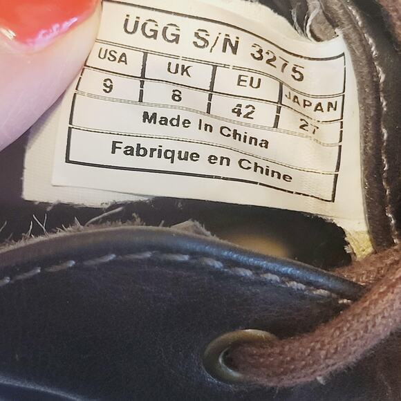 UGG Boots Mens 9 Brown Leather Leighton Chukka Desert Lace Up S/N 3275 Casual - Picture 9 of 10